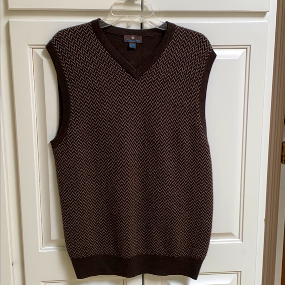 Brown/tan merino sweater vest